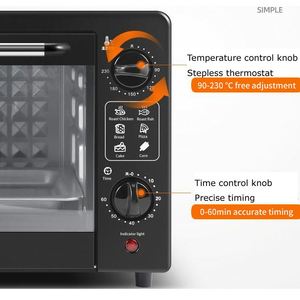 เตาอบไฟฟ้าขนาดเล็กแบบพกพาสำหรับทำอาหาร 22 ลิตร ยี่ห้อจีน สำหรับใช้ในครัวเรือน - Product Image 6