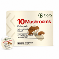 Café aux champignons avec Ashwagandha, certifié Halal et GMP, 12 sachets, Reishi, Cordyceps, végétalien