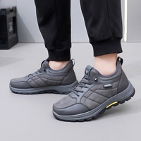 Bottes de neige montantes imperméables en PU pour hommes, style Beijing, doublées polaire, chaudes, antidérapantes, semelles extérieures en PVC – Idéales pour les papas