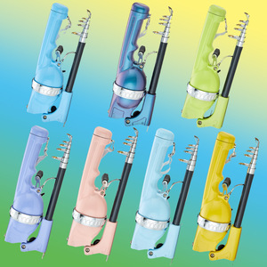 Canne à pêche de poche portable, design télescopique pliable, équipement de pêche ultra-compact pour les voyages/la randonnée/le camping - Product Image 1