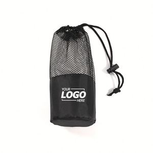 Custom Drawstring Bag, Black Mesh Bag, Suitable for Packaging Towels and <b>Bath</b> Towels, Available in Multiple Sizes, Nylon - Product Image 1