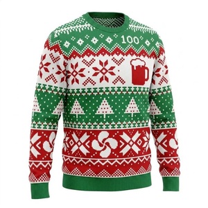 Custom Pattern Light up Christmas Sweater, 2026 Jacquard Knit LED <strong>Jumper</strong> for <strong>Men</strong> Women Plus Size - Product Image 2