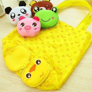 Creative Cartoon Cute Animal Shape Reusable <b>Folding</b> Shopping Bag Portable Superet Recycle Foldable Grocery Tote Bag - Product Image 2