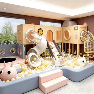 Structure de jeu intérieure pour enfants, nouvelle conception, avec piscine à balles et toboggan sécurisés, pour les aires de jeux communautaires des maternelles - Product Image 2