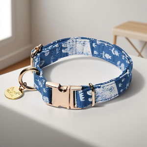 Moda impresa cómodo personalizado algodón lujo y elegante perro Collar personalizado mascota accesorio suave duradero al por mayor OEM ODM - Product Image 3