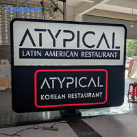 Kotak Lampu Iklan LED Tahan Air Kustom untuk Luar Ruangan dengan Bingkai Aluminium Snap dan Poster Logo Cetak UV untuk Restoran Kafe