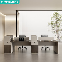 Estación de Trabajo de Oficina Moderna y Minimalista, Muebles de Oficina, Escritorio de Oficina con Estantes de Almacenamiento y Divisores