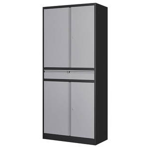 Armoire de rangement en métal pour garage avec tiroirs, armoire à outils à 4 portes avec serrure et deux étagères réglables, adaptée à l'utilisation en garage - Product Image 1