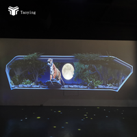 Affichage numérique interactif 360°, projection immersive, mur de projection, intérieur