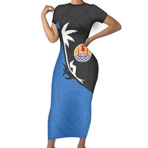 <span class=keywords><strong>Tahiti</strong></span> polynésien Tribal tatouage cocotier motif Slim Fit robe imprimer à la demande fête robe de soirée qualité jupe en gros - Product Image 5