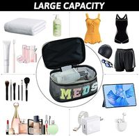 Sac de rangement pour médicaments personnalisé avec lettres brodées, grande capacité, portable, trousse de premiers soins, sac de voyage, trousse médicale