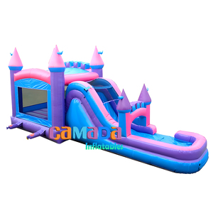 Castillo de salto de princesa con tobogán Tema congelado Castillo hinchable de PVC Casa de rebote inflable Combo Salto hinchable con tobogán - Product Image 4