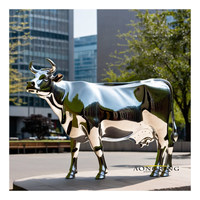 Miroir polissant les sculptures animales extérieures d'acier inoxydable de taille réelle de statue de dauphin
