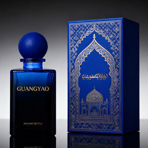 Diseño de lujo Cuadrado vacío 50ml 100mL Botella cara Perfume Vidrio Bola de madera Tapa Caja Embalaje - Product Image 1