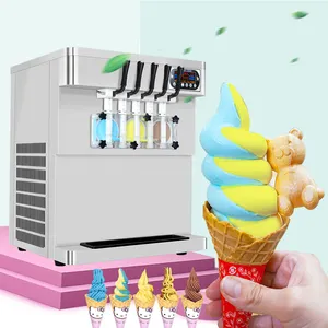 Kolice masa üstü 5 tatlar yumuşak dondurma makinesi/dondurma makinesi/yoğurt dondurma makinesi altında 150 GWP