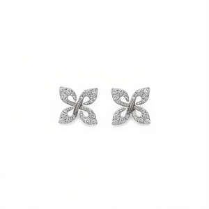 Orecchini a farfalla da donna con strass in cristallo, gioielli alla moda in lega, colore oro, micro inserti rotondi brillanti, perfetti per feste - Product Image 1