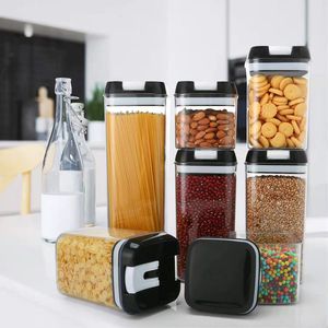7 Pieces BPA Free Plastic Cereal Containers with Lock Lids Airtight Food Storage Containers for Kitchen Pantry Organization