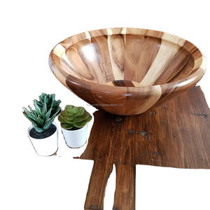 Bol de service en bois d'acacia écologique de haute qualité ustensiles de cuisine jetables faits à la main pour hôtels restaurants produit de vente chaud - Product Image 1