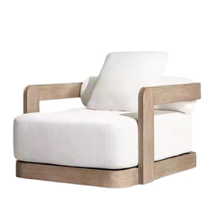 Ensemble de canapés d'extérieur modernes en teck vieilli, plusieurs designs, pour jardin, cour, hôtel, villa - Product Image 6