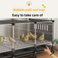 Grande cage robuste pour poulets et cailles en PP et fer, avec fenêtre transparente et système anti-évasion, pour l'élevage en extérieur et en intérieur