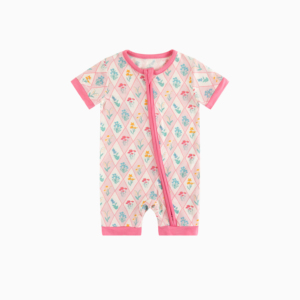 ชุดรอมเปอร์เด็กทารกเนื้อผ้านุ่มดุจเนย ผลิตจากใยไผ่ วิสโคส ยี่ห้อ Miozing พร้อมซิป 2 ทาง มาตรฐาน OEKO-TEX ชุดนอนเด็กสำหรับฤดูร้อน ขายส่ง - Product Image 1