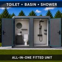Toilettes mobiles de luxe modernes en conteneur avec salle de douche, salle de bain portable pour événements en plein air