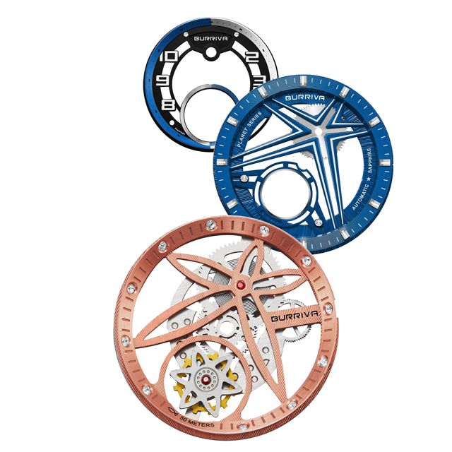 BURRIVA OEM ODM High Quality Watch Dial Manufacturer Skeletonized Mechanical 20 Years Watch Parts Factory Pressure-Formed Dial