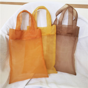 กระเป๋าโท้ทน่ารักสำหรับใส่ของขวัญเครื่องประดับกระเป๋าถือผ้าโปร่งบางพิมพ์โลโก้ปักโลโก้ป้ายได้ตามต้องการ - Product Image 2
