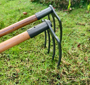 Râteau agricole multifonctionnel à cinq dents en acier au manganèse, outil robuste pour le déchaussement et le labourage du sol, adapté à l'excavation et au défrichement des terres - Product Image 4