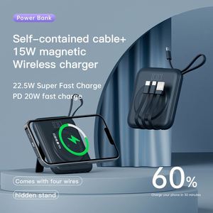 Magnetic Suction with Built-in 4-in-1 Data <b>Cable</b>, Fast Charging, Portable Power Bank, Promotional Gift Customization - Product Image 4