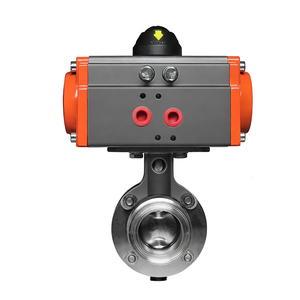 Vanne papillon pneumatique sanitaire à trois pinces en acier inoxydable OEM DN25 1 pouce AC220V 2 voies - Product Image 5