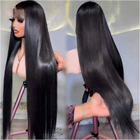 Wig Lace Frontal 13x6 Rambut Vietnam Mentah, Kepadatan 250%, Panjang 40 Inch, Rambut Manusia Lurus, Wig Rambut India Mentah, Wig Lace Frontal HD
