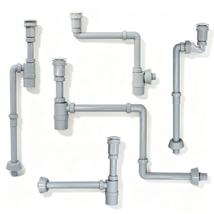 Kit de <span class=keywords><strong>siphon</strong></span> de vidage de lavabo en céramique à ressort, avec bouchon escamotable, en plastique, avec système de désodorisation et de retenue d'eau, G1 1/4, réglable - Product Image 5
