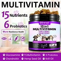Oimmal 15 en 1 Multivitamine Soft Chews Supplément alimentaire pour animaux de compagnie de qualité supérieure pour la peau Gut Heart & Hip Joint Health Dog Healthy Diet