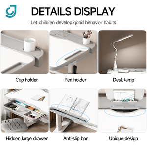Set de Escritorio y Silla de Estudio para Niños con Altura Ajustable, Mesa de Estudio Funcional para Tareas Escolares con Lámpara - Product Image 2