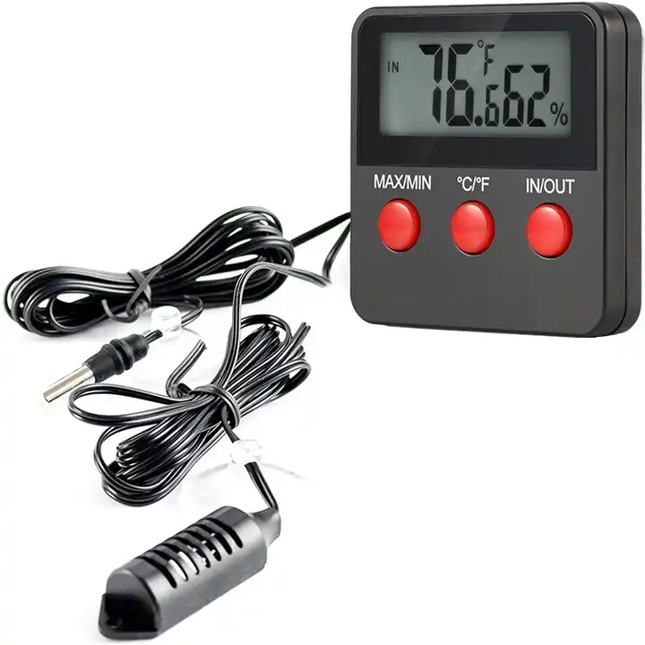 Digital Reptile Thermometer and Humidity Gauge Remote Probes