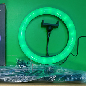 Vente en gros <span class=keywords><strong>Led</strong></span> Selfie Filler Ring Light, grand <span class=keywords><strong>cercle</strong></span>, ordinateur portable avec support pour <span class=keywords><strong>téléphone</strong></span>, 26cm RVB 10 pouces - Product Image 1