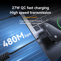 OEM Personnalisé Chargement de Voiture USB Type C Câbles de Téléphone et Chargeurs Cordon Câble Ressort Accessoire de Voiture Câble USB C