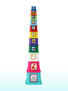 GIRNAR STACKING TOWER ประกอบด้วยถ้วยซ้อนกันได้ 11 ใบ เด็กสามารถเรียนรู้สี ขนาด ตัวอักษร และตัวเลขได้ - Product Image 4