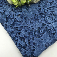 Tissu en dentelle tricotée hydrosoluble avec broderie pour jupes et poignets, motif ajouré, 100 % polyester