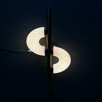Lampes LED verticales minimalistes en cuivre avec panneaux en marbre givré, 2700K, blanc chaud doux, base E12, luxe résidentiel