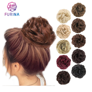 Vente en gros extensions de cheveux pratiques de plusieurs couleurs <span class=keywords><strong>style</strong></span> désordonné chignons en cheveux synthétiques pour femmes blanches - Product Image 1