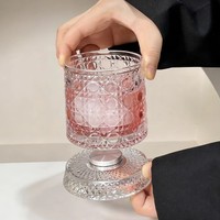Verre à shot luxueux fait main, écologique, gravé de cristaux et de diamants, avec base rotative lumineuse, 260 ml, style américain
