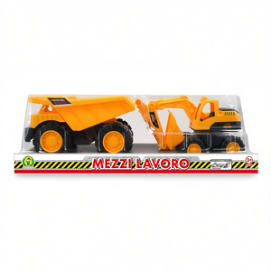 Ensemble de véhicules de construction Mezzi Lavoro Toy 39 cm avec camion benne et excavatrice pour enfants de 3 ans et plus - Product Image 3