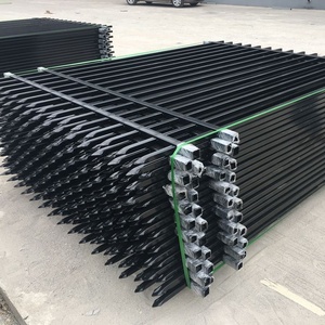 Thiết kế hiện đại màu đen kim loại hàng rào tấm dễ dàng lắp ráp sắt an ninh hàng rào cho vườn nhà và trang trại Mỹ thị trường mô hình 3D - Product Image 1