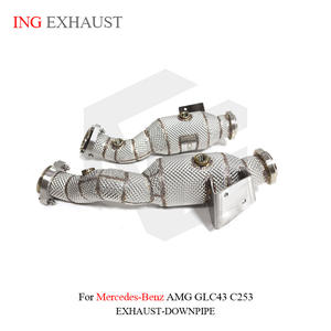 ING Auspuff anlage <span class=keywords><strong>Catlytic</strong></span> Fallrohr Für Mercedes Benz AMG GLC43 C253 Mit Cat Hitzeschild Auspuffrohre Auto Performance Parts - Product Image 2