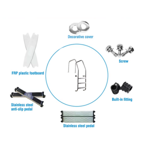 Échelle de <span class=keywords><strong>piscine</strong></span> en acier inoxydable 304, surface polie argentée, antidérapante, résistante à la corrosion, installation facile, 2/3/4/5 marches - Product Image 4
