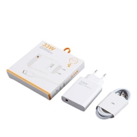 Chargeur USB Super Rapide 33W pour iPhone 15 Series et Galaxy S23 Ultra, Design Compact avec Prise US/EU, Blanc