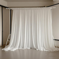 Rideau de fond de scène en polyester, voile de soie laiteuse, draperie rectangulaire pour mariages, festivals et grandes cérémonies