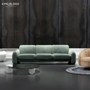 Italian Design Luxury Living Room Sofa Set Green Genuine Leather Home Sofa Set for Home Living Room